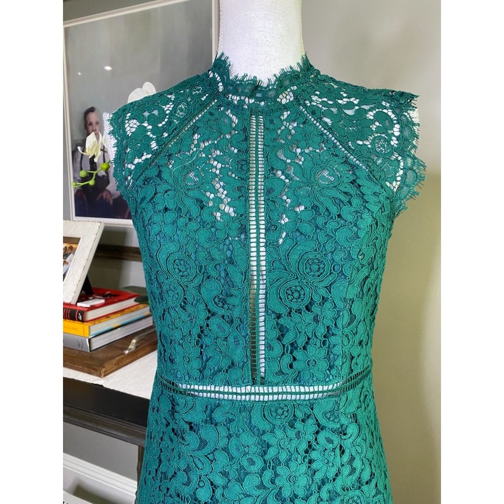Bardot Lace Sheath Cocktail Dress Green Women's Size Small - Picture 6 of 10